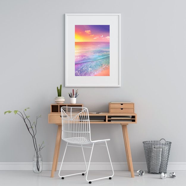 Quadro Praia Candy Colors - 60x48 Cm