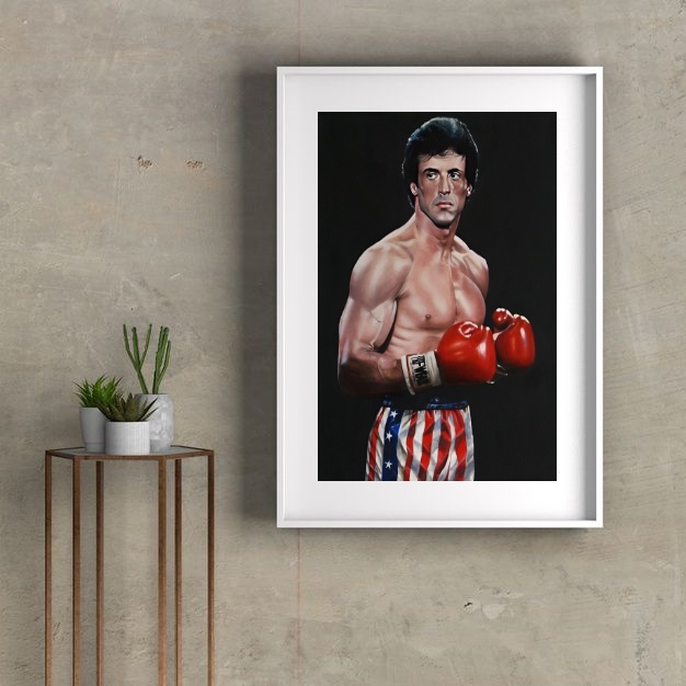 Quadro Rocky Balboa Boxe - 60x48 Cm