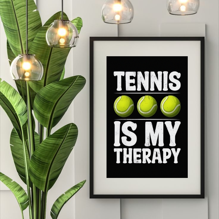 Quadro Tennis Is My Therapy - 60x48 Cm