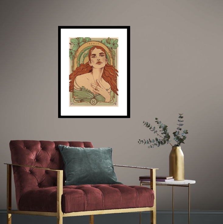 Quadro Vintage Signo Touro - 60x48 Cm