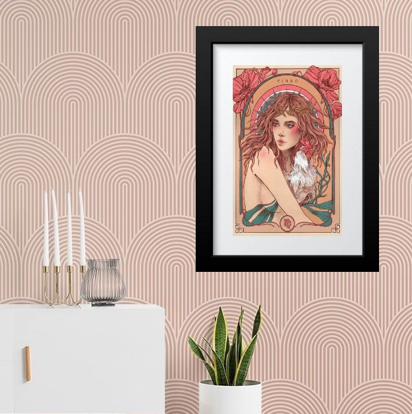 Quadro Vintage Signo Virgem - 60x48 Cm