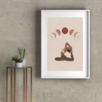 Quadro Yoga Fases da Lua - 60x48 Cm