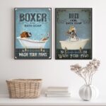 Kit 2 Quadros Banheiro Vintage - Boxer