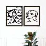 Kit 2 Quadros Quadros Matisse Faces Mulheres