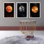 Kit 3 Quadros Decorativos Planetas