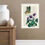 Quadro Borboleta Com Flores - Vintage