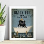 Quadro Decorativo Banheiro Black Pug