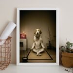 Quadro Decorativo Cachorro Meditando