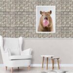 Quadro Decorativo Capivara Bubble Gum