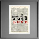 Quadro Decorativo Love Em Libras