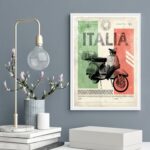 Quadro Decorativo Vintage Vespa Itália