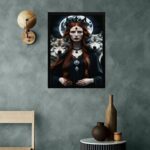 Quadro Deusa Hekate Com Lobos B