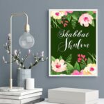 Quadro Shabbat Shalom - Floral