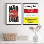 Kit 2 Quadros Cristãos Oração - Medicamento