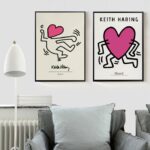 Kit 2 Quadros Keith Haring Heart Love