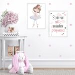 Kit 2 Quadros Menina Bailarina - Sonhe Alto