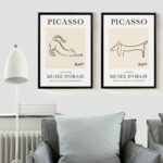 Kit 2 Quadros Picasso - Gato e Cachorro