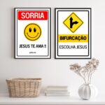 Kit 2 Quadros Placas Cristãs - Jesus