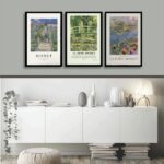 Kit 3 Quadros Decorativos Artes De Monet