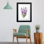 Quadro Flores De Lavanda Aquarela - 60x48 Cm