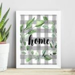 Quadro Home - Cinza Com Folhas