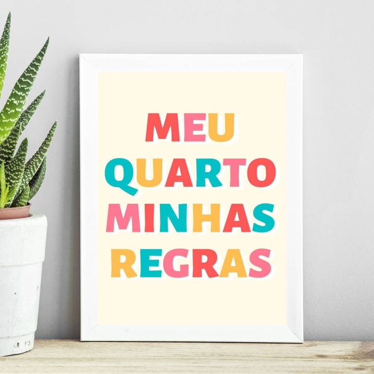 Quadro Meu Quarto Minhas Regras