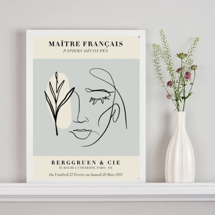 Quadro Poster Matisse - Mulher e Planta