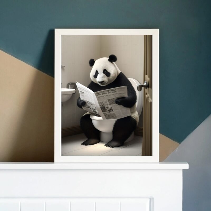 Quadro Urso Panda No Banheiro