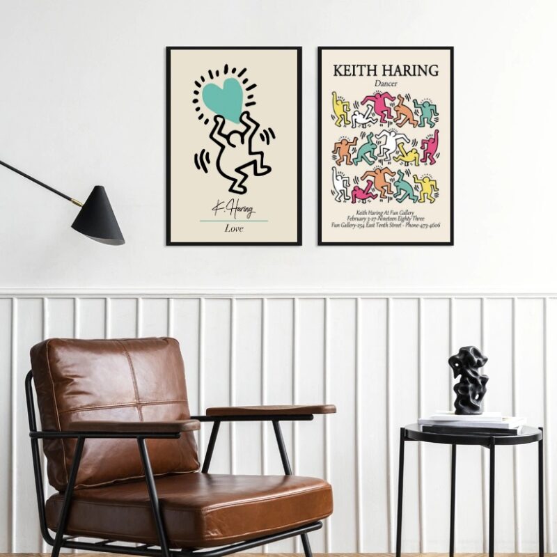 kit 2 Quadros Artes Keith Haring - Candy Colors