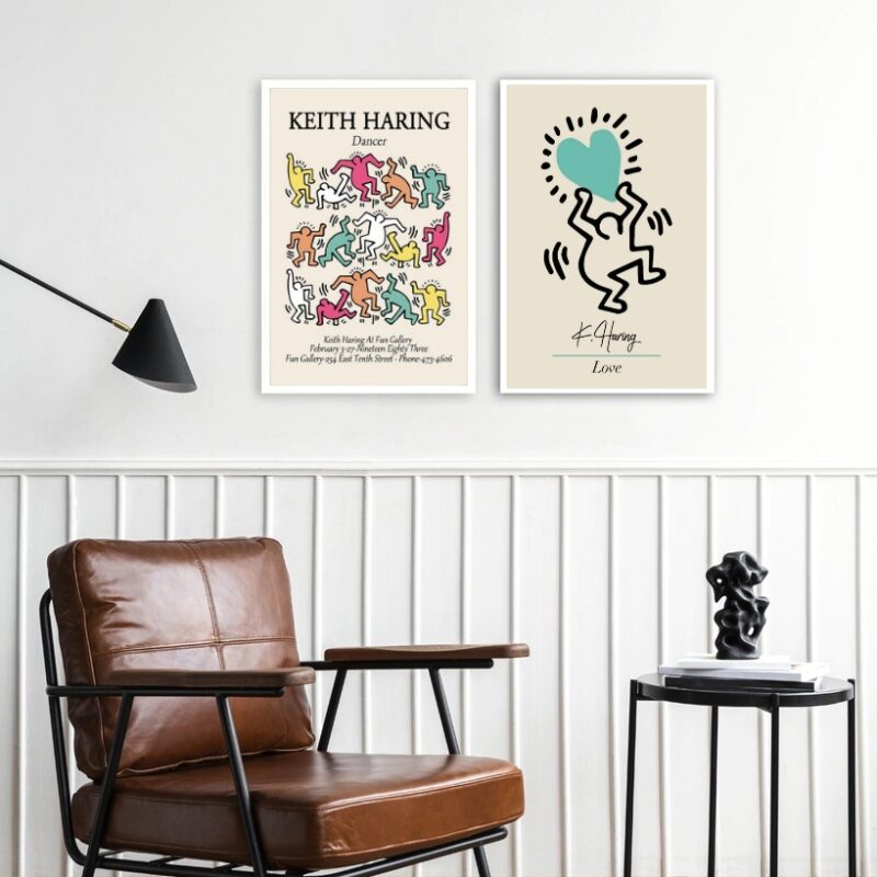 kit 2 Quadros Artes Keith Haring - Candy Colors B