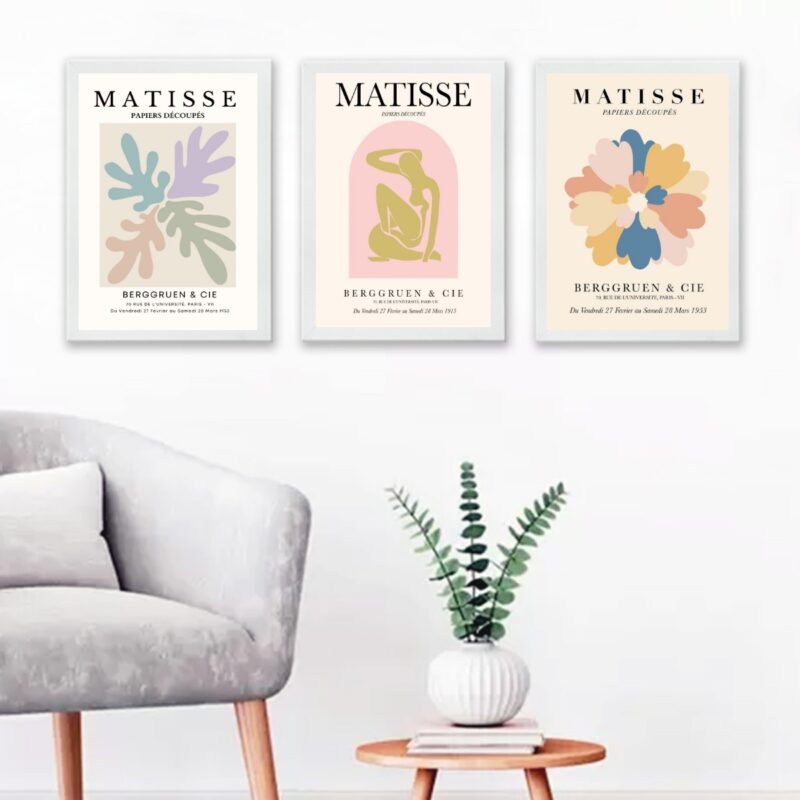 kit 3 Quadros Posters Matisse Candy Colors