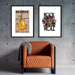 Kit 2 Quadros Music Rock - 60x48 Cm