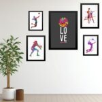 Kit 5 Quadros Decorativos Vôlei - Love