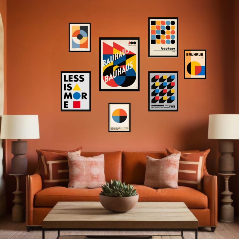 Kit 7 Quadros Decorativos Bauhaus - Posters