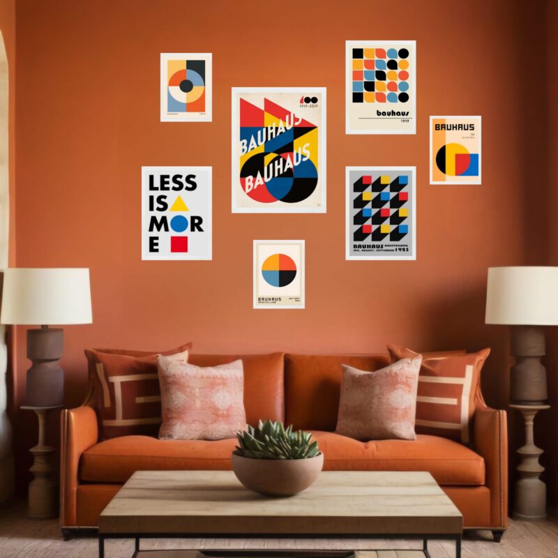 Kit 7 Quadros Decorativos Bauhaus - Posters B