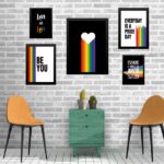 Kit Composição 5 Quadros Decorativos LGBT