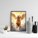 Quadro Cão Golden Retriever Com Asas