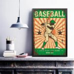 Quadro Decorativo Baseball Retrô