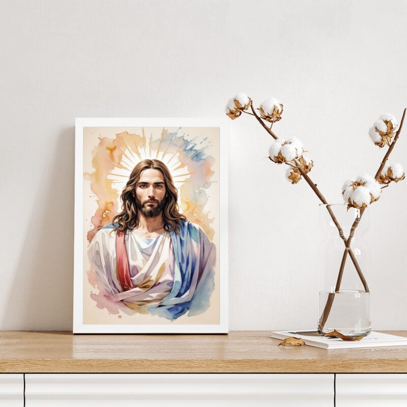 Quadro Jesus Cristo AquareladoQuadro Jesus Cristo Aquarelado B