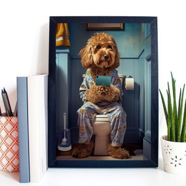 Quadro Para Banheiro Cachorrinho Poodle