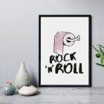 Quadro Para Banheiro Rock N Roll