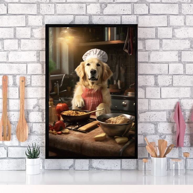 Quadro Para Cozinha Cão Golden Retriever