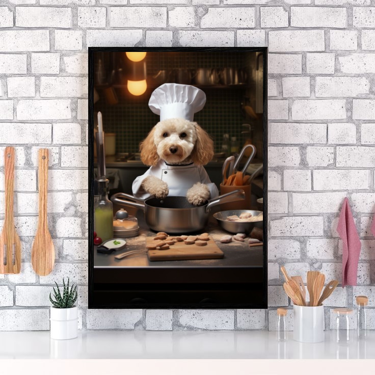 Quadro Para Cozinha Cão Raça Poodle