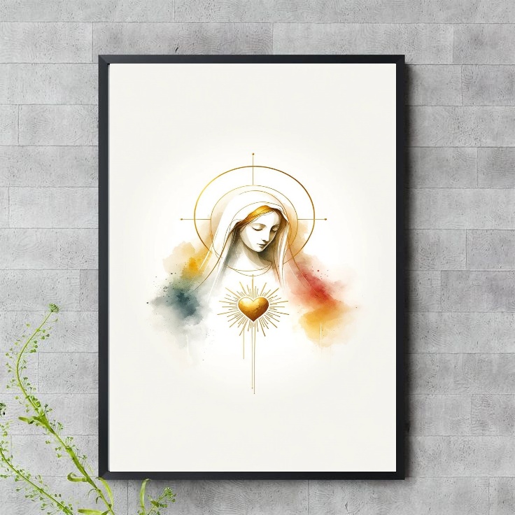 Quadro Virgem Maria Minimalista