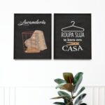 Kit 2 Quadros Lavandería Chalkboard