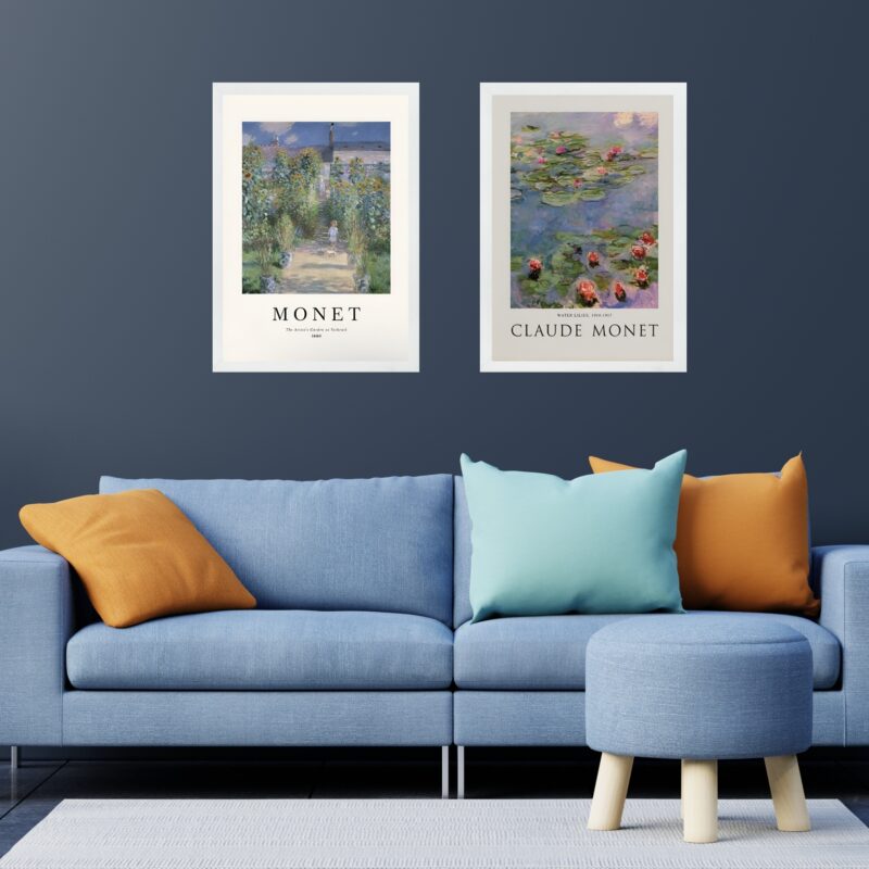 Kit 2 Quadros Posters Arte Claude Monet B