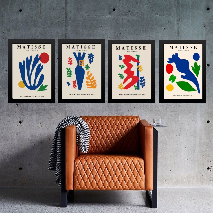 Kit 4 Quadros Posters Matisse Colorido