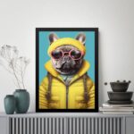 Quadro Bulldog Francês Humano - Óculos