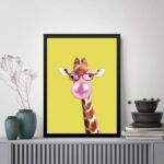 Quadro Decorativo Girafinha Bubble Gum