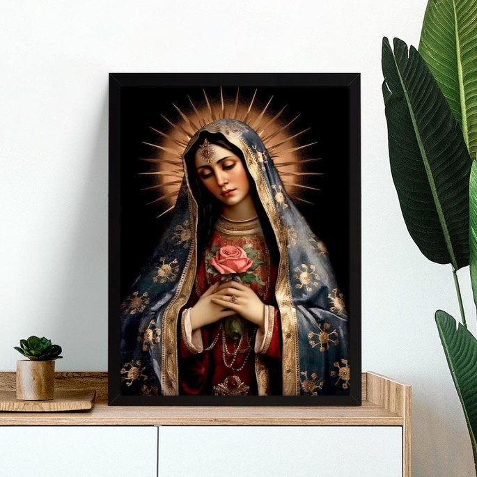 Quadro Nossa Senhora Com Rosa